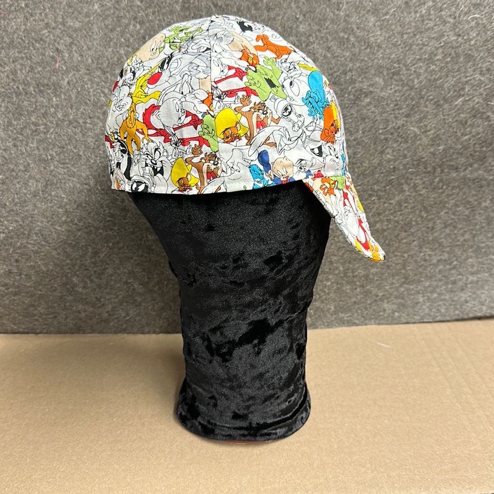 Welding Caps, cotton, lined, padded ear flap, 7 1/2 Looney Tunes, reversible